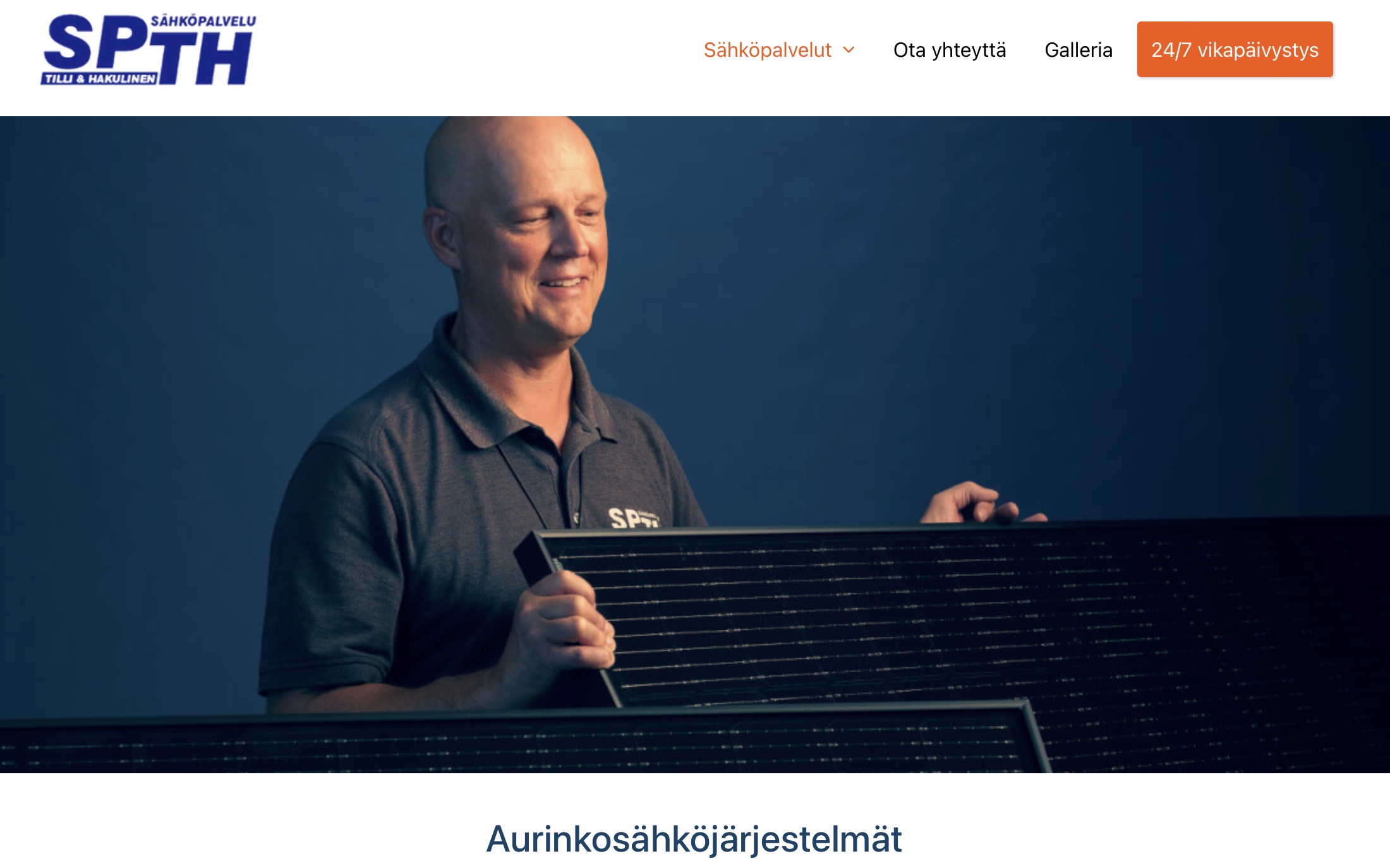 Suurikokoinen valokuva yrityksen nettisivulla